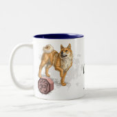 犬の〔占星術の〕十二宮図中国の芸術 ツートーンマグカップ (左)