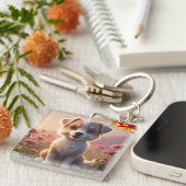 犬の〔占星術の〕十二宮図標識 キーホルダー (正面右)