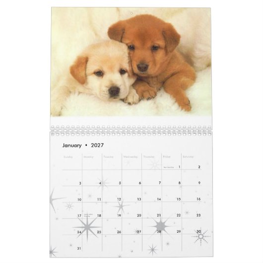 犬のcalander カレンダー (1月 2027)
