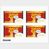 犬のcustomYear子犬ベトナム語の挨拶S 長方形シール (シート)