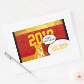 犬のcustomYear子犬ベトナム語の挨拶S 長方形シール (封筒)