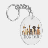 犬のDAD Tシャツ 犬友達 ペット 動物 キーホルダー (正面左)