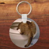 犬のKeyChainのように猫が飲む キーホルダー (正面)
