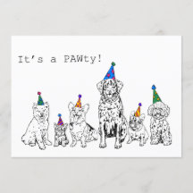 犬のParty招待状