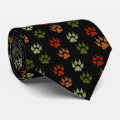 犬のPawprint大きいパターンタイ ネクタイ (ロール)