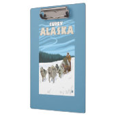 犬のSledding場面-カレー、アラスカ クリップボード (左)