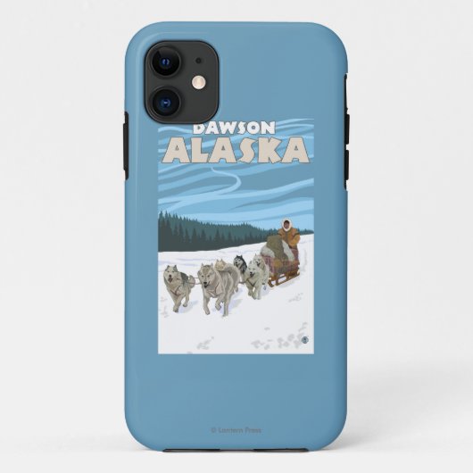 犬のSledding場面-ドーソン、アラスカ Case-Mate iPhoneケース (裏面)