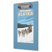 犬のSledding場面-ピーターズバーグ、アラスカ クリップボード (左)