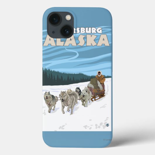 犬のSledding場面-ピーターズバーグ、アラスカ Case-Mate iPhoneケース (裏面)