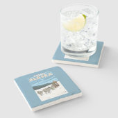 犬のSledding場面-ユーコン準州、アラスカ ストーンコースター (横)