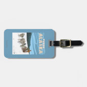 犬のSledding場面-ユーコン準州、アラスカ ラゲッジタグ (正面横)