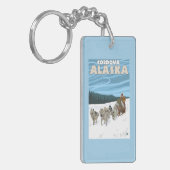 犬のSledding場面- Cordova、アラスカ キーホルダー (正面左)