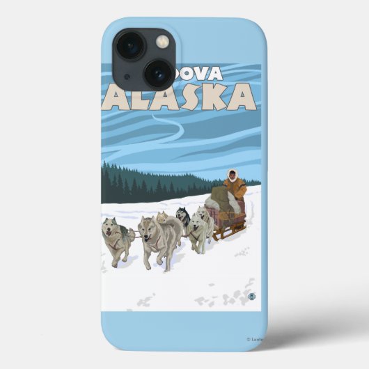 犬のSledding場面- Cordova、アラスカ Case-Mate iPhoneケース (裏面)