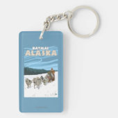 犬のSledding場面- Katmai、アラスカ キーホルダー (裏面)
