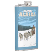 犬のSledding場面- Katmai、アラスカ フラスク (右)
