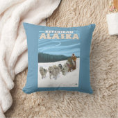 犬のSledding場面- Ketchikan、アラスカ クッション (ブランケット)