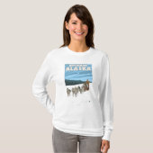 犬のSledding場面- Ketchikan、アラスカ Tシャツ (正面フル)