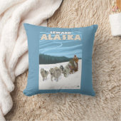 犬のSledding場面- Seward、アラスカ クッション (ブランケット)