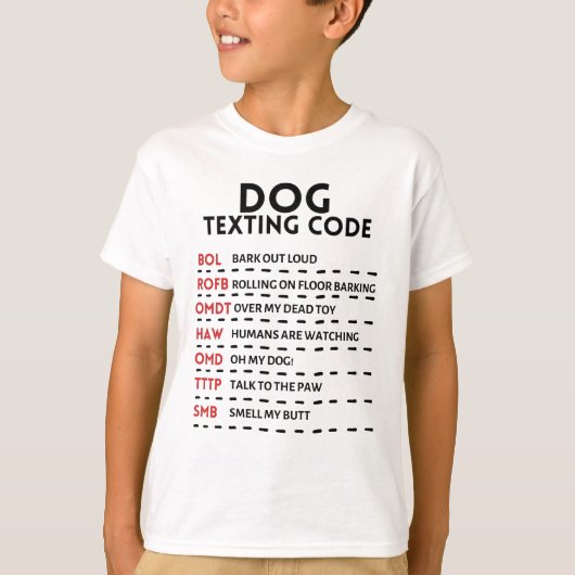 犬のSMSコード Tシャツ (正面)