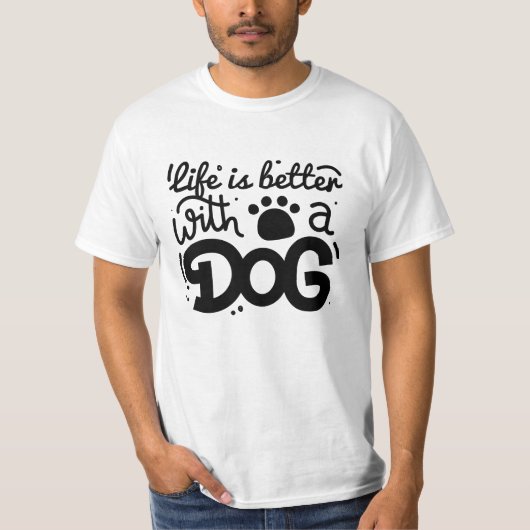 犬のTシャツの方が暮らしが好い Tシャツ (正面)