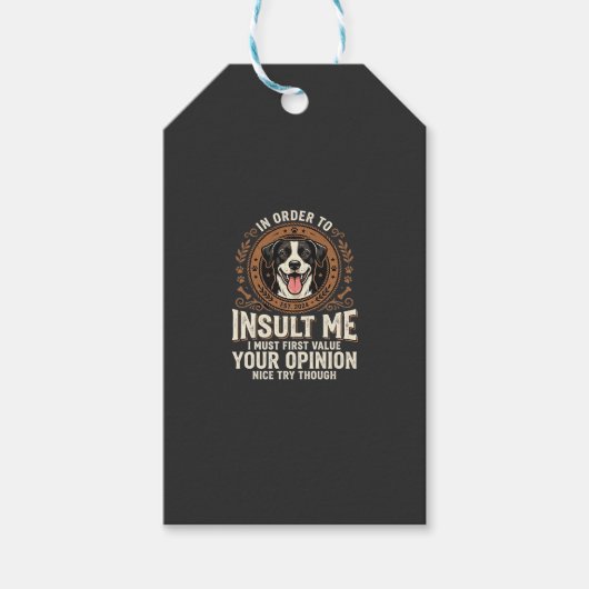 犬のTシャツ 冗談ばかり言う 嫌味 ギフトタグ (正面)