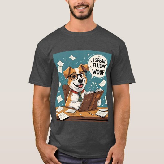 犬のTシャツ – 流暢な話ウォーフ – ペットの親 Tシャツ (正面)