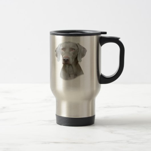 犬のWeimaranerのポートレート トラベルマグ (右)