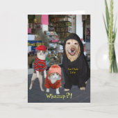 犬のWhazupのカスタマイズ可能でおもしろいなペットか猫または誕生日 カード (正面)