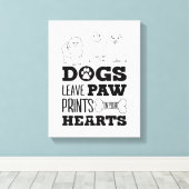 犬はあなたの心に足跡を残す 可愛い子犬スキ キャンバスプリント (インサイチュ (ウッドフロア))