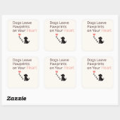 犬はあなたの心に足跡を残す | 犬の壁掛けイラスト スクエアシール (シート)