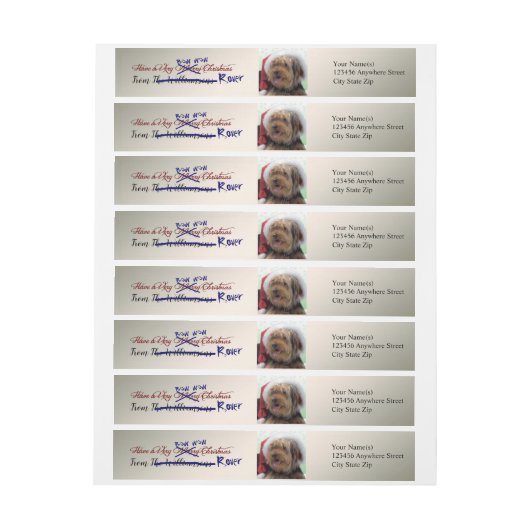 犬はあなたの銀製のクリスマスの差出人住所を盗みます ラップアラウンドラベル (シート)