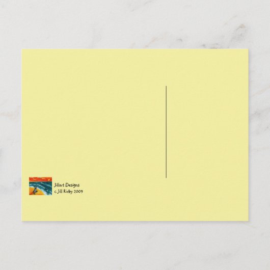 犬はがき付き旅行と日没 ポストカード (裏面)