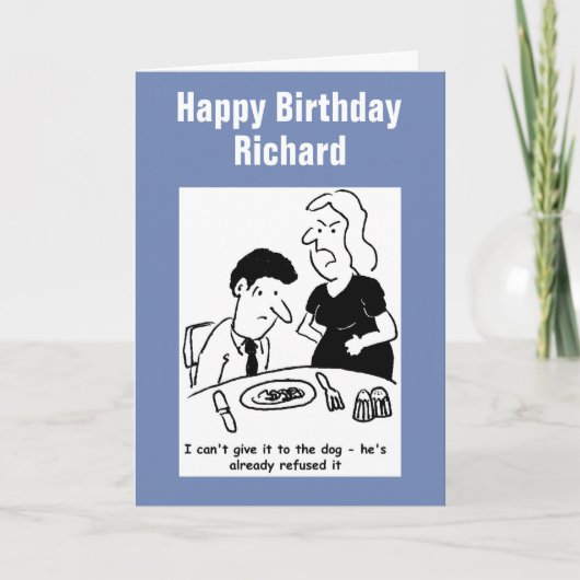 犬はすでに妻の料理を拒否した。 カード (正面)