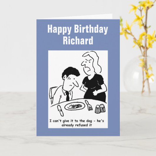 犬はすでに妻の料理を拒否した。 カード (黄色い花)