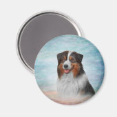 犬はオーストラリアの羊飼いを育てる マグネット (正面/裏面)