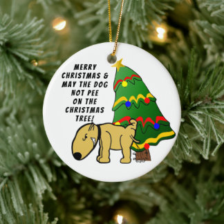 犬はクリスマスツリーを覗かない セラミックオーナメント