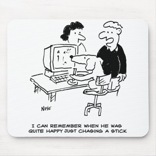 犬はコ遊ンピュータにいる マウスパッド (正面)