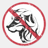 犬はステッカーを許さない ラウンドシール (正面)