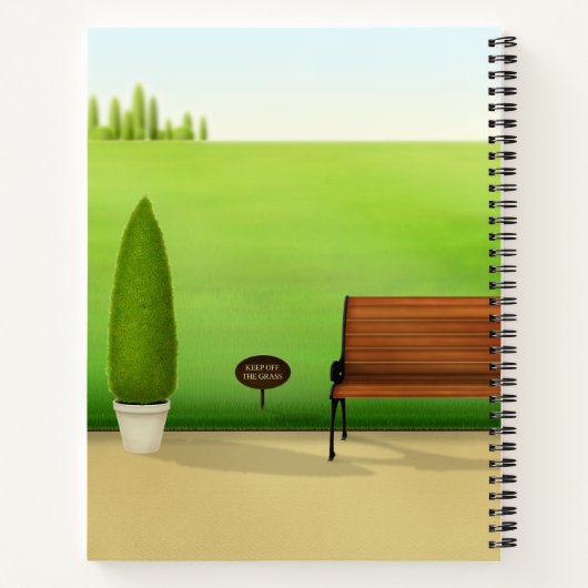 「犬はダメ」かわいい犬のフンが晴れの公園で ノートブック (裏面)