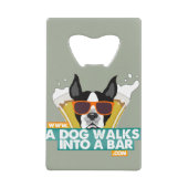 犬はバーに歩きます-財布の栓抜きを着色して下さい クレジットカード栓抜き (正面)