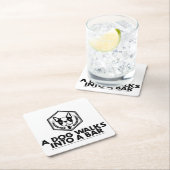 犬はバー-白黒コースターに歩きます スクエアペーパーコースター (インサイチュ)