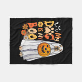 犬はブハロウィーンかわいい犬とカボチャ秋Se フリースブランケット (正面(横))