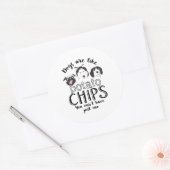 犬はポテトチップスのようなおもしろいかわいい犬好き ラウンドシール (封筒)