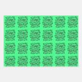 犬はラブブラックポーズと赤いハートタイポグラフィ ラッピングペーパーシート (正面2)