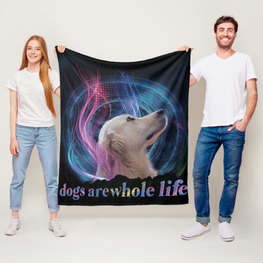 犬は一生カラフルだ フリースブランケット (インサイチュ)