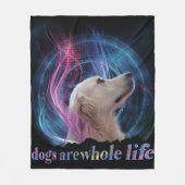 犬は一生カラフルだ フリースブランケット (正面)