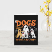 犬は人々が不気味で面白いハロウィーン犬 カード (黄色い花)