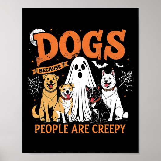 犬は人々が不気味で面白いハロウィーン犬 ポスター (正面)