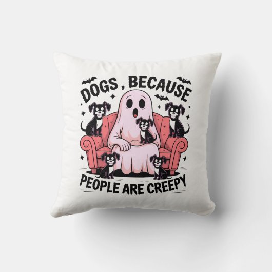 犬は人々が怖いからおもしろい、幽霊犬 クッション (裏面)