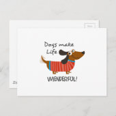 犬は人生を涙ぐむ! ポストカード (正面/裏面)